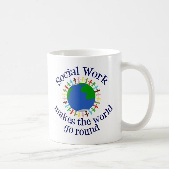Mug Le travail social inspiré fait tourner le monde (Droite)