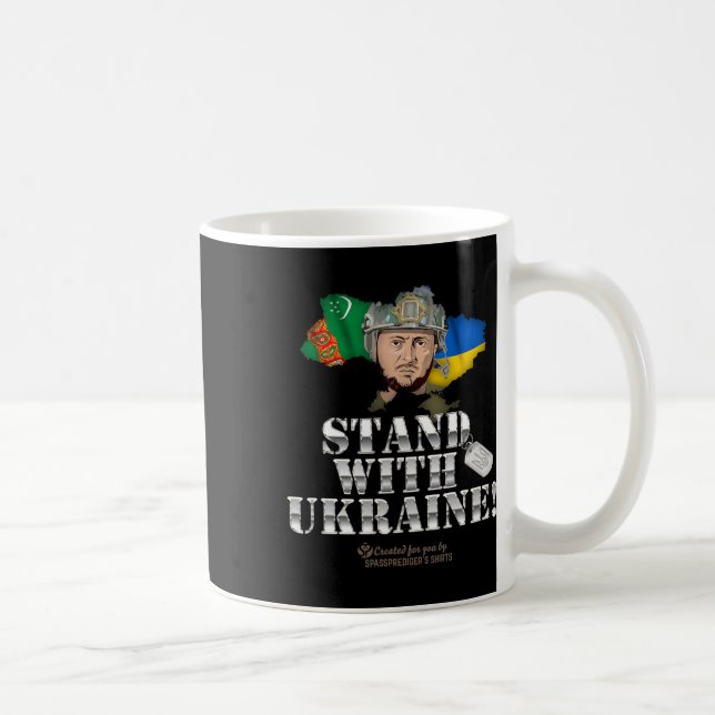 Mug Le Turkménistan soutient l'Ukraine Drapeau Zelensk (Droite)