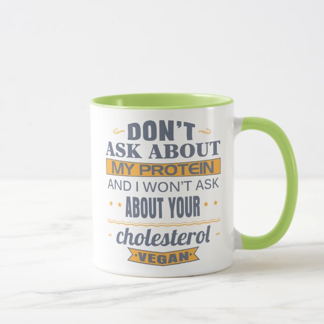 Mug Le végétalien ne posent pas des questions sur ma (Droite)