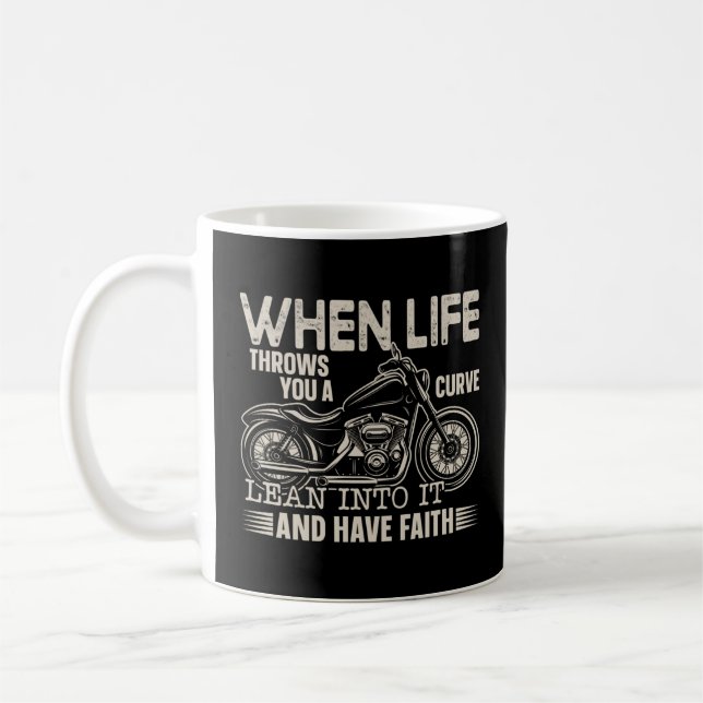 Mug Le Vélo Quand La Vie Vous Lance Une Courbe Vers El (Gauche)