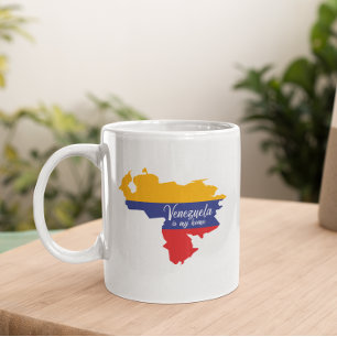 Mug Le Venezuela est ma maison Carte du drapeau