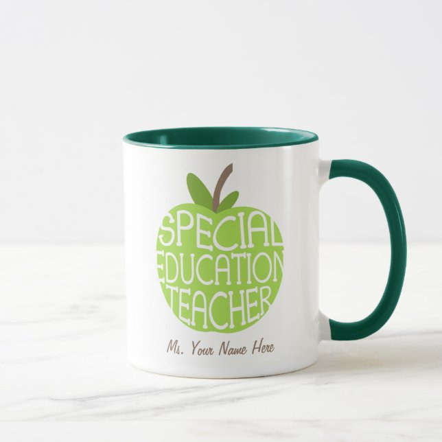 Mug Le vert Apple de professeur d'éducation spéciale (Droite)