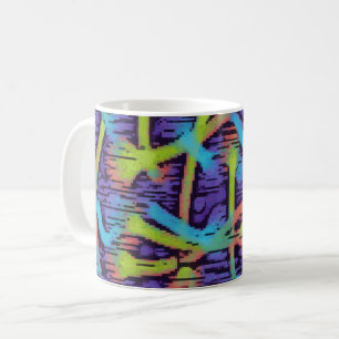 Mug Le vert de chaux, l'aqua et l'abrégé sur pourpre