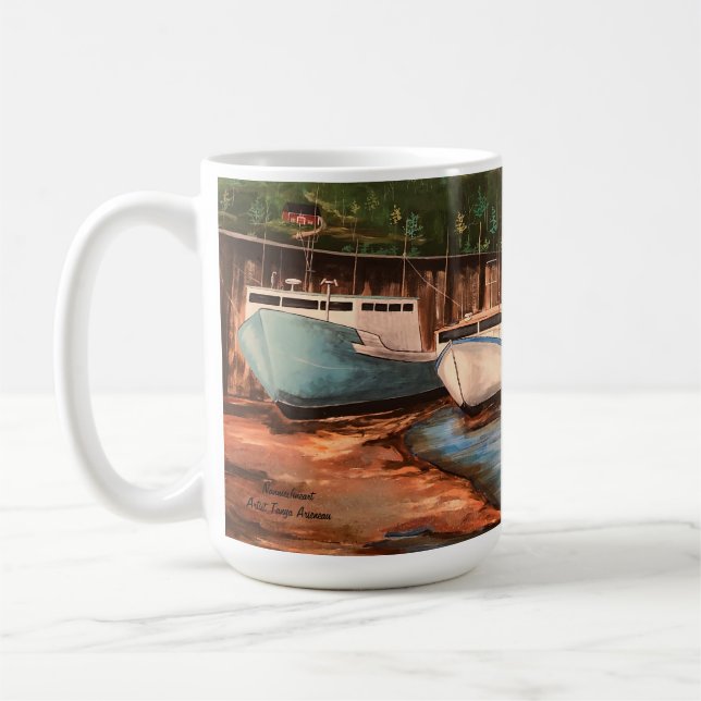 Mug Le Village De Pêcheurs Artisanat Peint À La Main (Gauche)