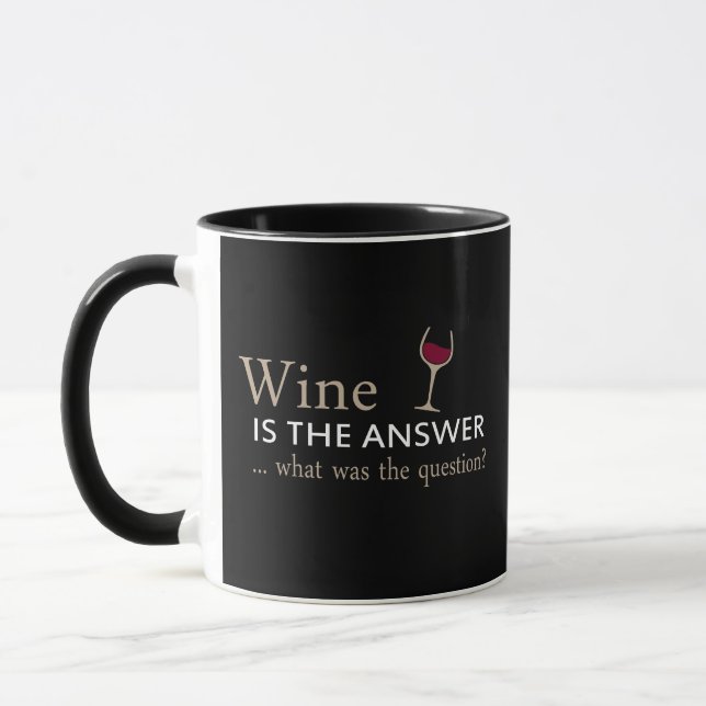 Mug Le vin est la réponse drôle citation de vin (Gauche)