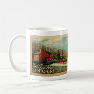 Mug Le Vintage voyage rouge de New Jersey de Clinton