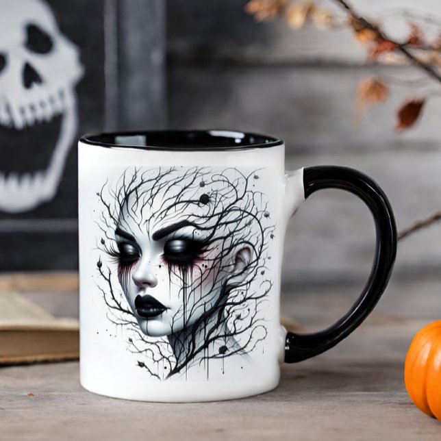 Mug Le visage de la femme gothique (Créateur téléchargé)