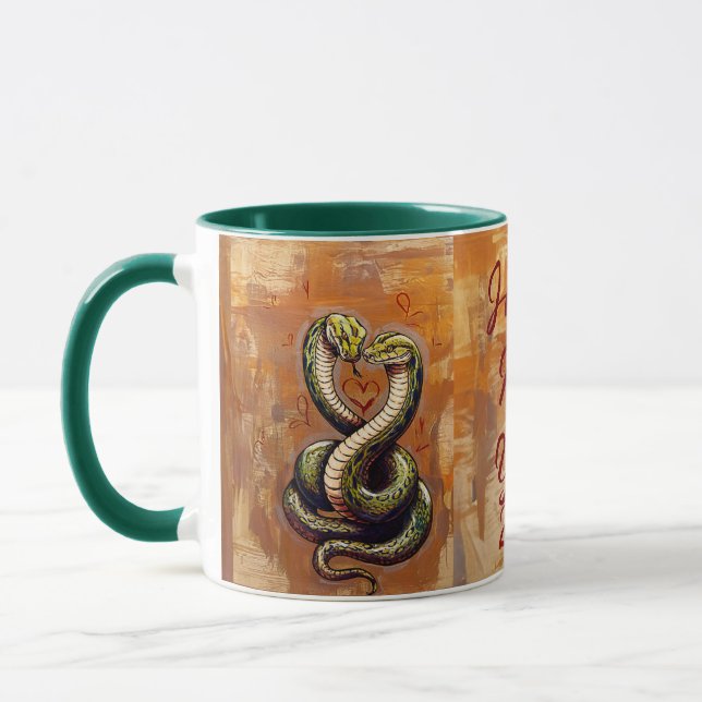 Mug Le voeu du Nouvel An pour l'amour 2025 Serpent en  (Gauche)