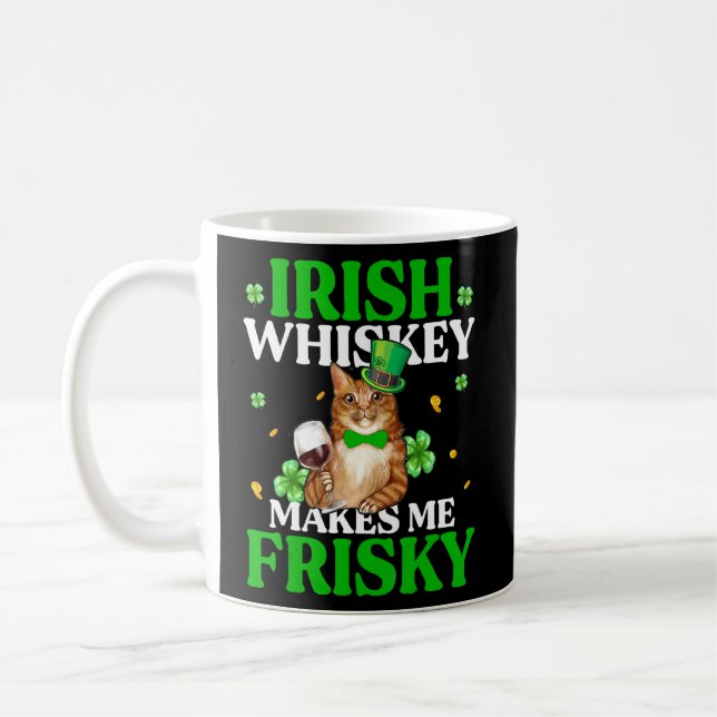 Mug Le Whiskey Irlandais de chat me rend Frisky St Pat (Gauche)