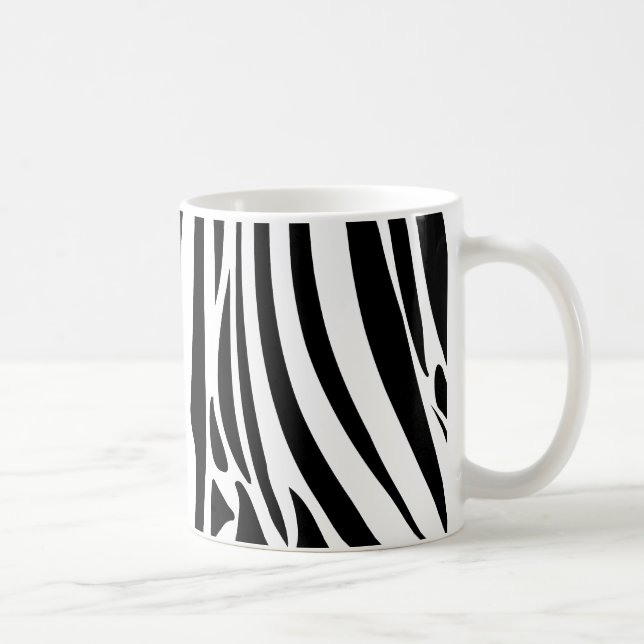 Mug Le zèbre barre le motif noir et blanc de jungle (Droite)
