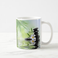 Le zen en bambou personnalisé lapide le Plumeria