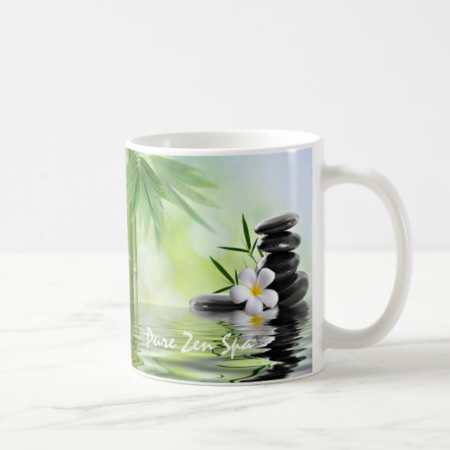 Mug Le zen en bambou personnalisé lapide le Plumeria (Droite)