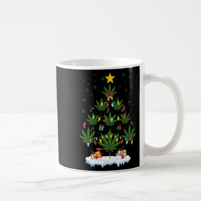 Mug Leaf Christmas Tree Weed Stoner Xmas Premium  (Droite)