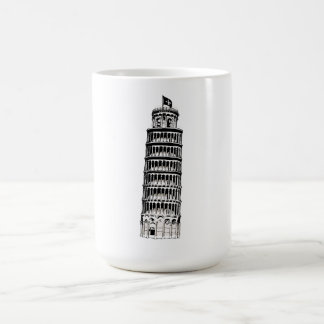 Mug Leaning Tower of Pisa Line Art Illustration