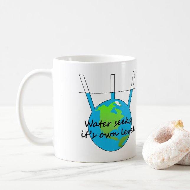Mug L'eau recherche son propre niveau drôle plat terth (Avec donut)