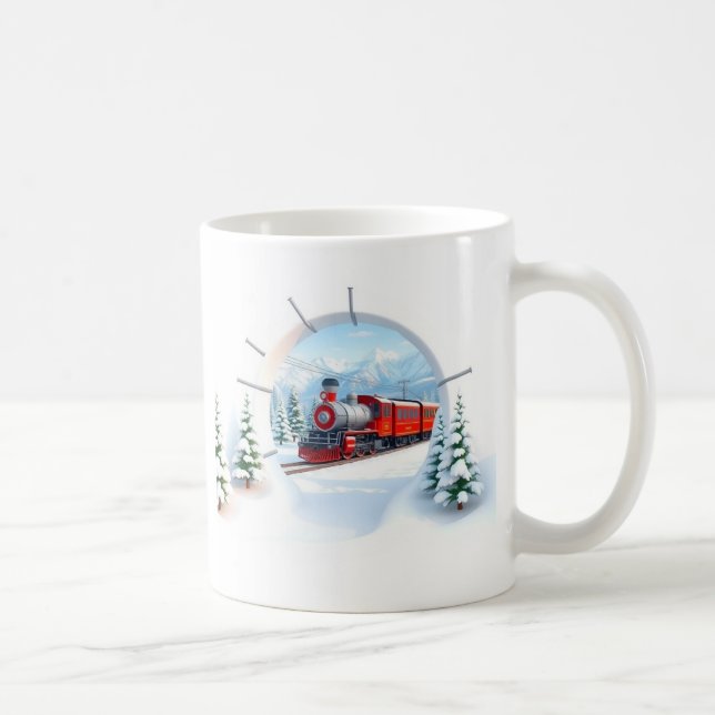 Mug L'écharpe de train 3d apparaît à travers le mur de (Droite)