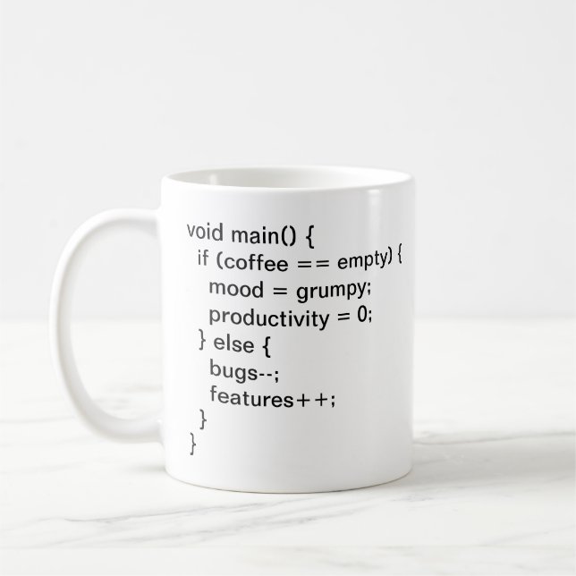 Mug L'échelle du café du programmeur (Gauche)