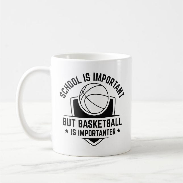Mug L'École Est Importante, Mais Le Basket Est Importa (Gauche)