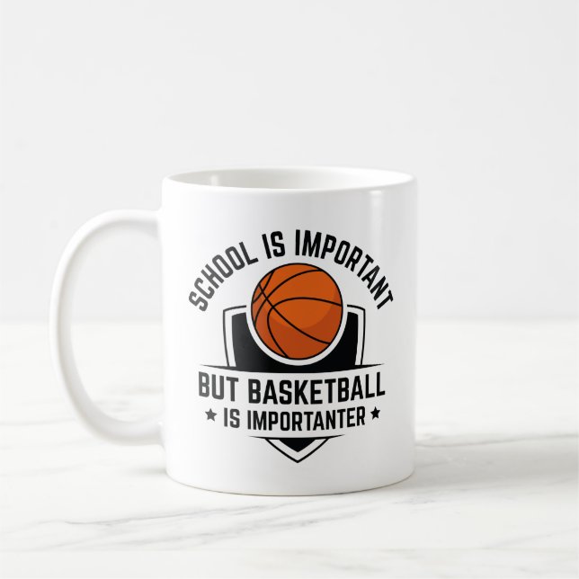 Mug L'École Est Importante, Mais Le Basket Est Importa (Gauche)