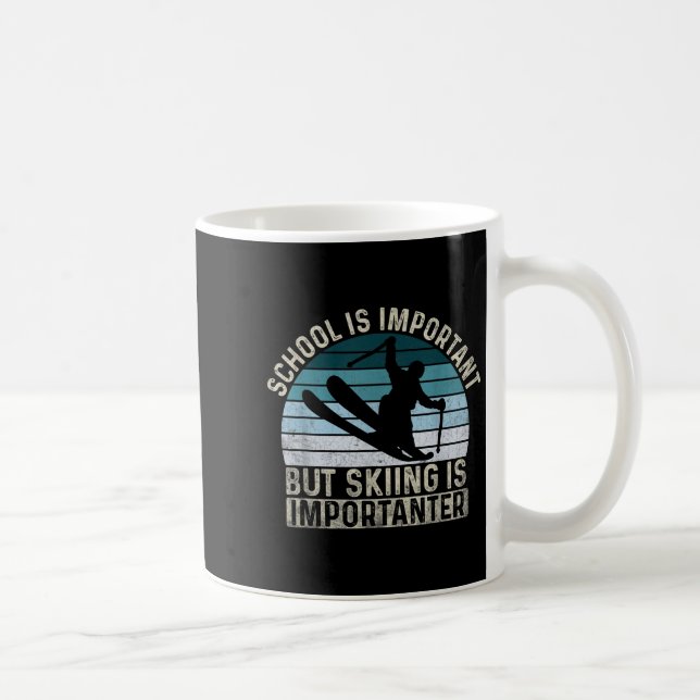 Mug L'École Est Importante Mais Le Ski Est Important - (Droite)