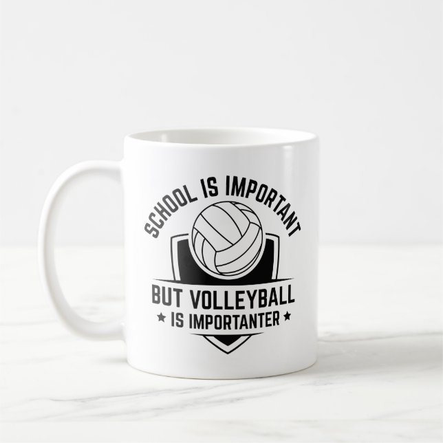 Mug L'École Est Importante, Mais Le Volley Est Importa (Gauche)