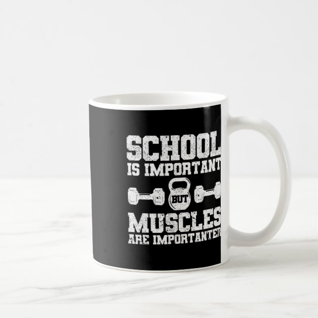 Mug L'École Est Importante Mais Les Muscles Sont Impor (Droite)