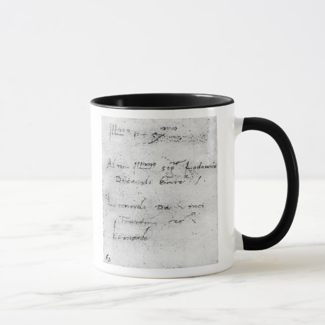 Mug L'écriture de Leonardo da Vinci (Droite)