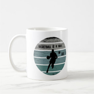Mug Lecteur de basket-ball coucher de soleil vintage s