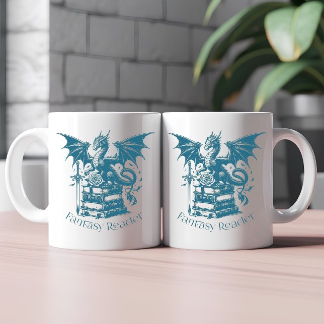Mug Lecteur d'Imaginaire Dragon and Books (Créateur téléchargé)