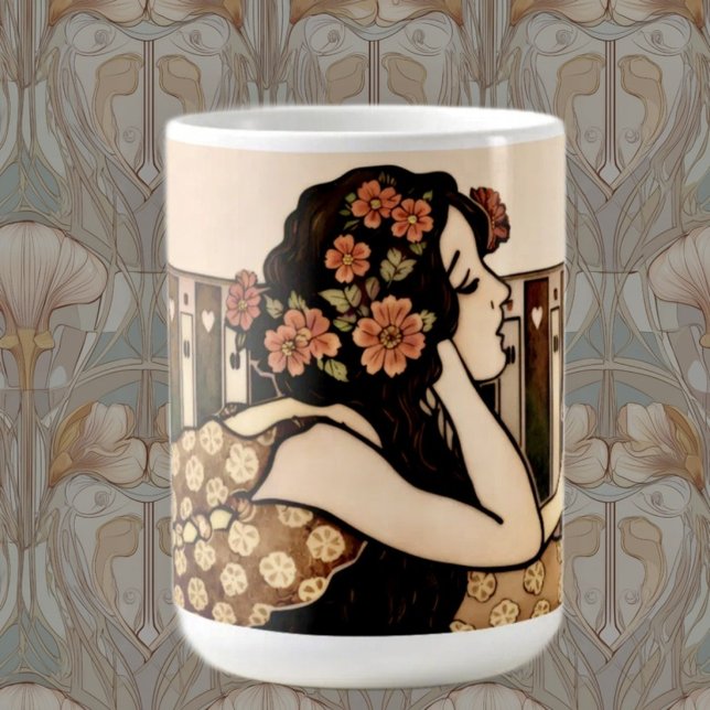 Mug Lecteur vintage Art Nouveau (Créateur téléchargé)