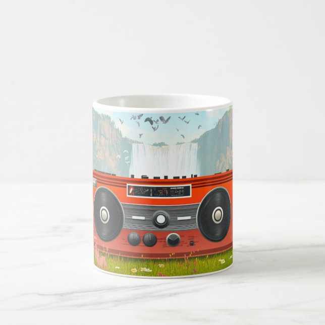 Mug Lecteurs de cassettes radio portables de style rét (Centre)