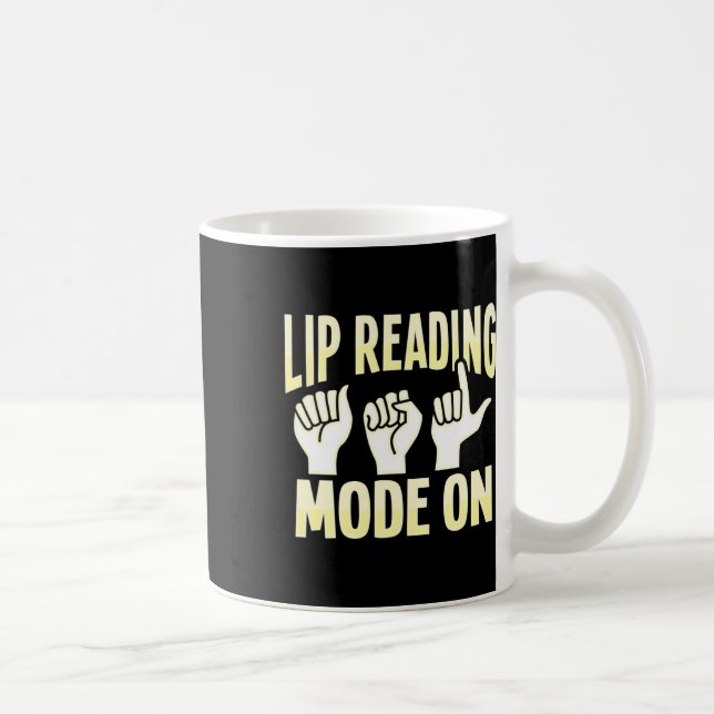 Mug Lecture Asl Gesture Main Sourde Perte d'ouïe Adjud (Droite)