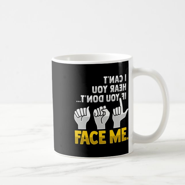Mug Lecture Asl Gesture Main Sourde Perte d'ouïe Adjud (Droite)