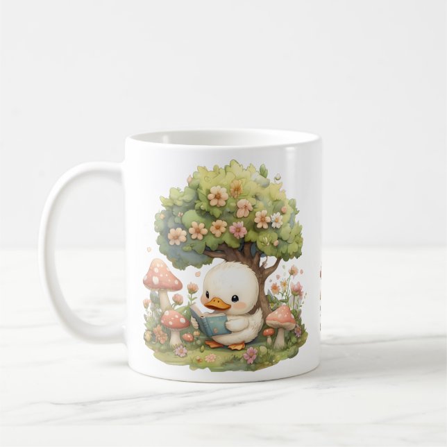 Mug Lecture de canard sous un arbre - Whimsical et Rel (Gauche)