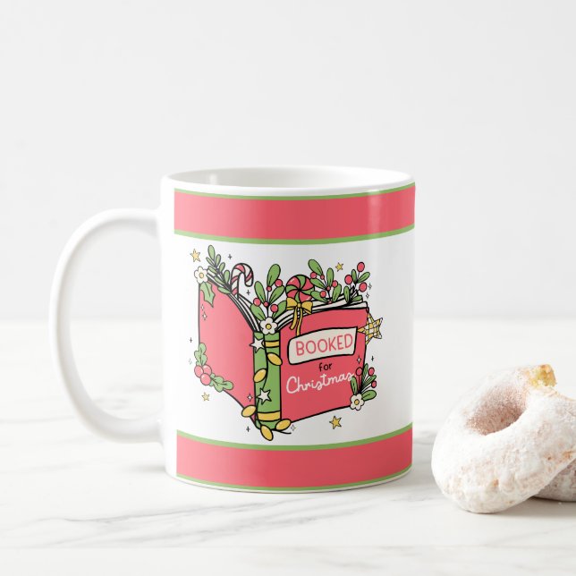 Mug Lecture de livres de Noël (Avec donut)