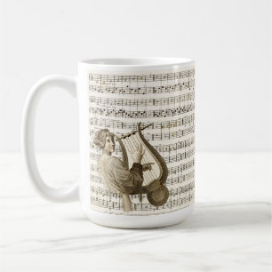 Mug Lecture de musique Harp Vintage 304