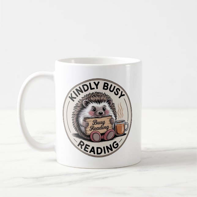 Mug Lecture Kindly Busy Lecture Hérisson Badge (Gauche)