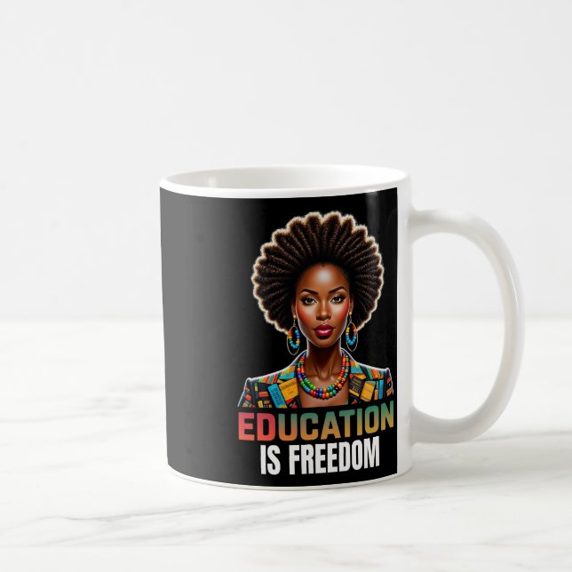 Mug L'éducation est la liberté Noir Histoire Mois Ense (Droite)