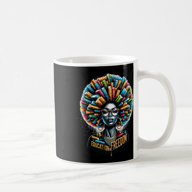 Mug L'éducation est la liberté Noir Histoire Mois Ense (Droite)
