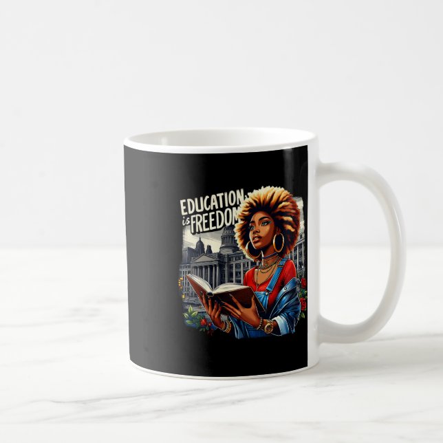 Mug L'éducation est la liberté Noir Livres d'enseignan (Droite)