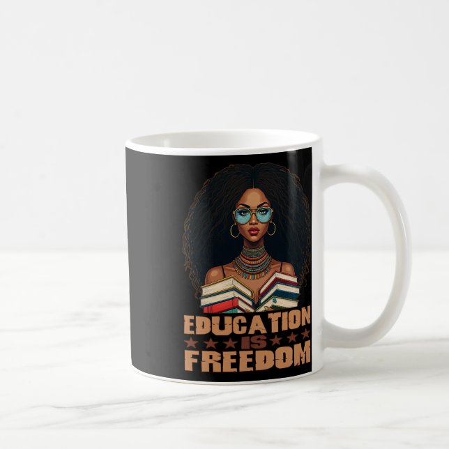Mug L'éducation est la liberté Noir Livres d'enseignan (Droite)