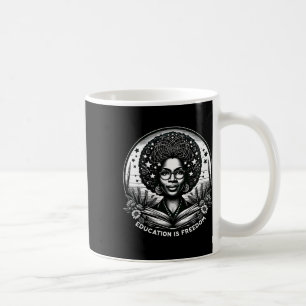 Mug L'éducation est la liberté Noir Livres d'enseignan