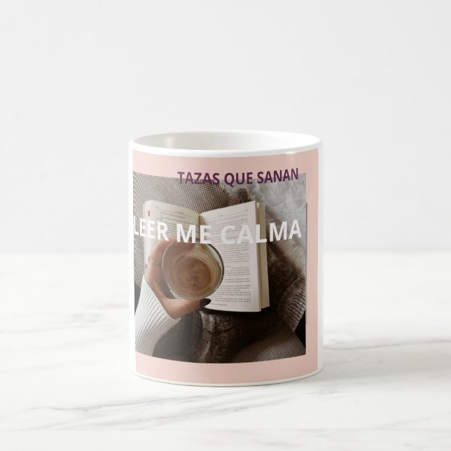Mug Leer Me Calma Café Libros Sanación  (Centre)