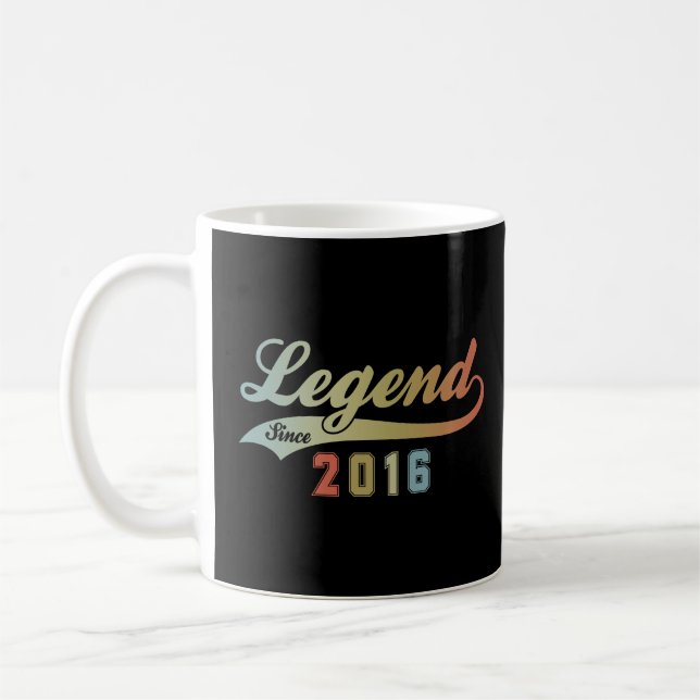 Mug Légende depuis 2016 Anniversaire Vintage (Gauche)