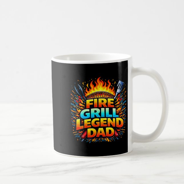 Mug Légende du grill au feu conception BBQ papa (Droite)
