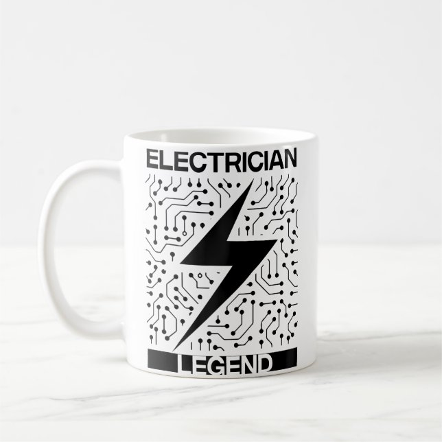 Mug Légende Électricien Électro Ouvrier Voltage 	 Base (Gauche)