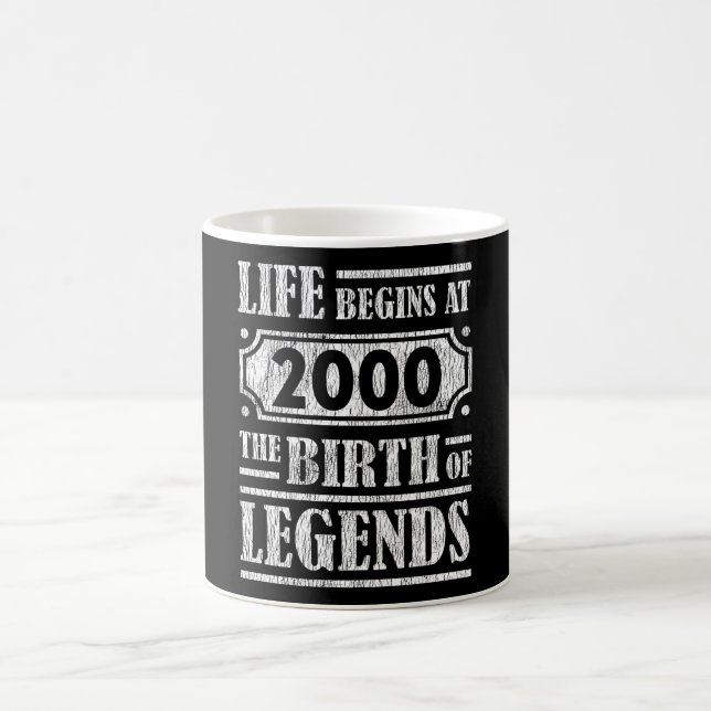 Mug Légende Né en 2000 Cadeau d'anniversaire Rétro Vin (Centre)