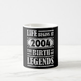 Mug Légende Né en 2004 Cadeau d'anniversaire Rétro Vin