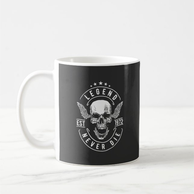 Mug Légende Ne Meurt Jamais Est 1972 | Idée Cadeau D'a (Gauche)