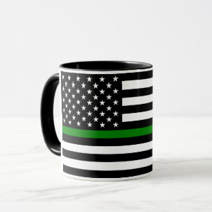 Mug Légère ligne verte : Anciens combattants patriotiq